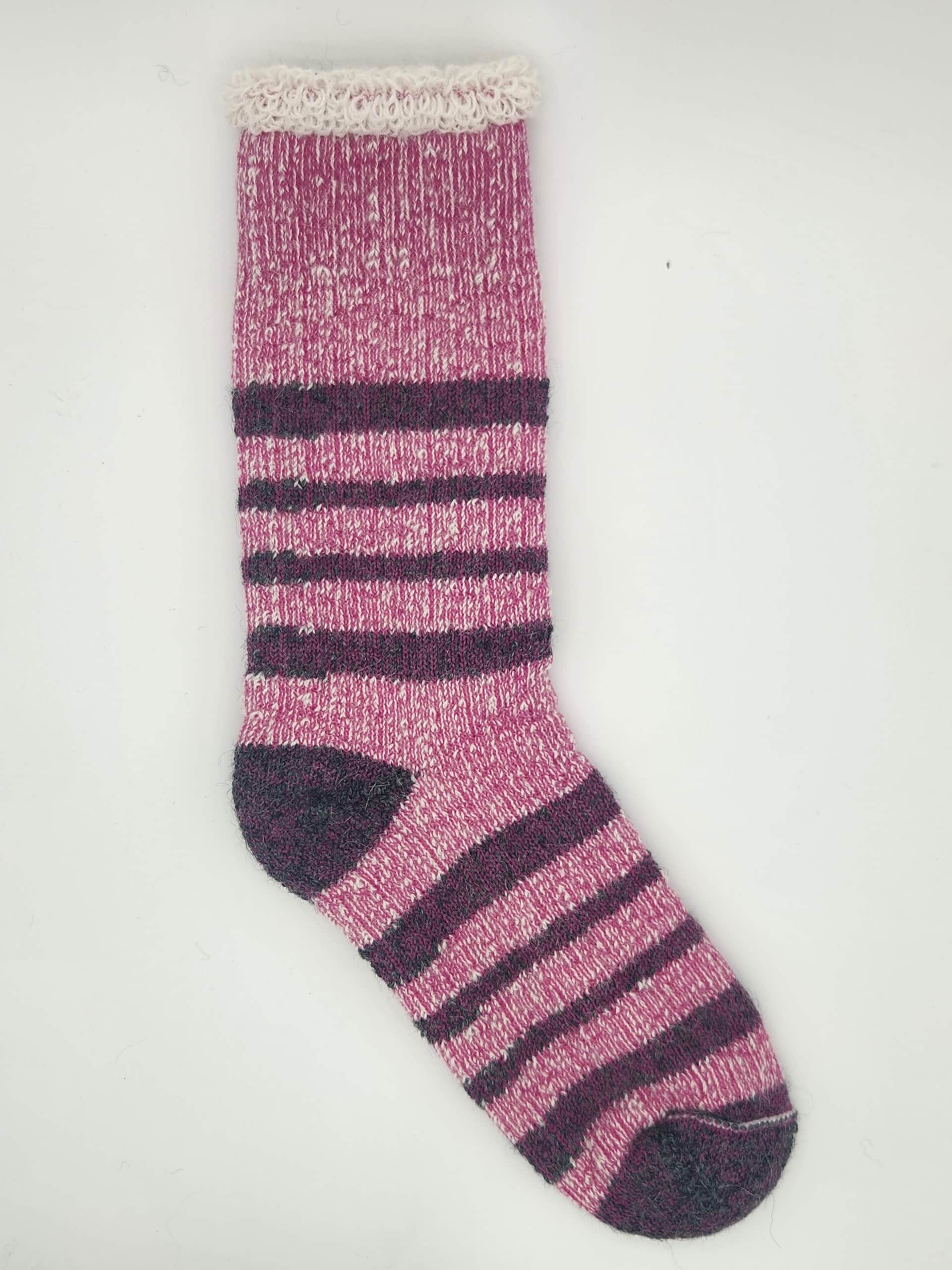 Chaussettes 130 rayé rose