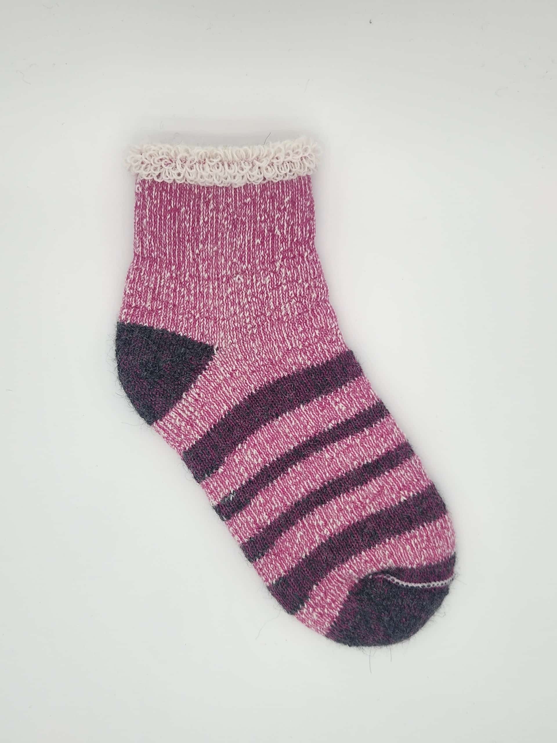 Chaussettes 630 court rayé rose