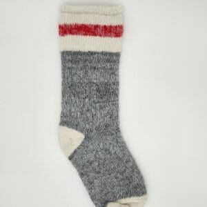 Chaussettes 360 enfant rayé rouge gris
